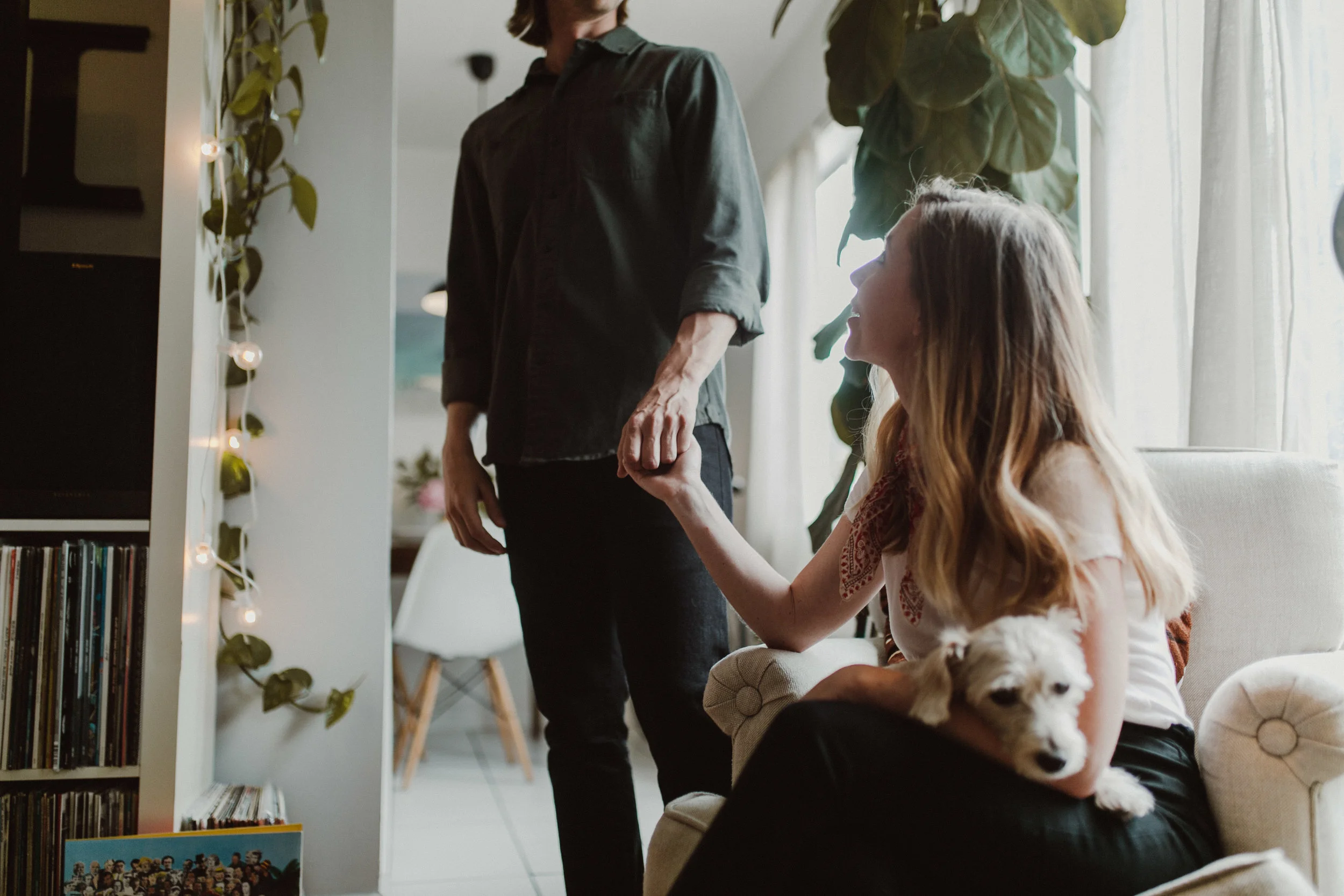 whitney and ralph's in-home engagement shoot