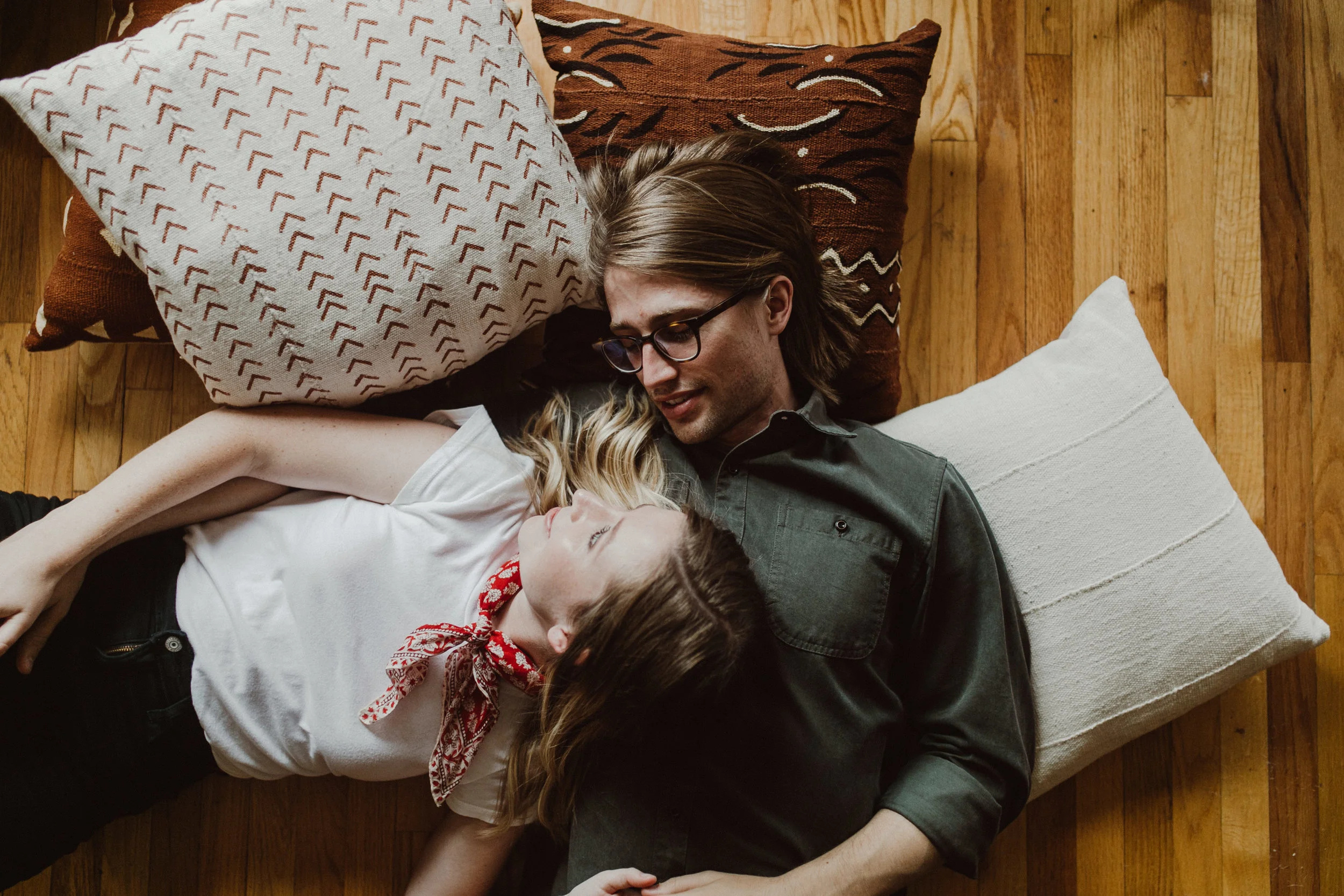 engagement photos in bed