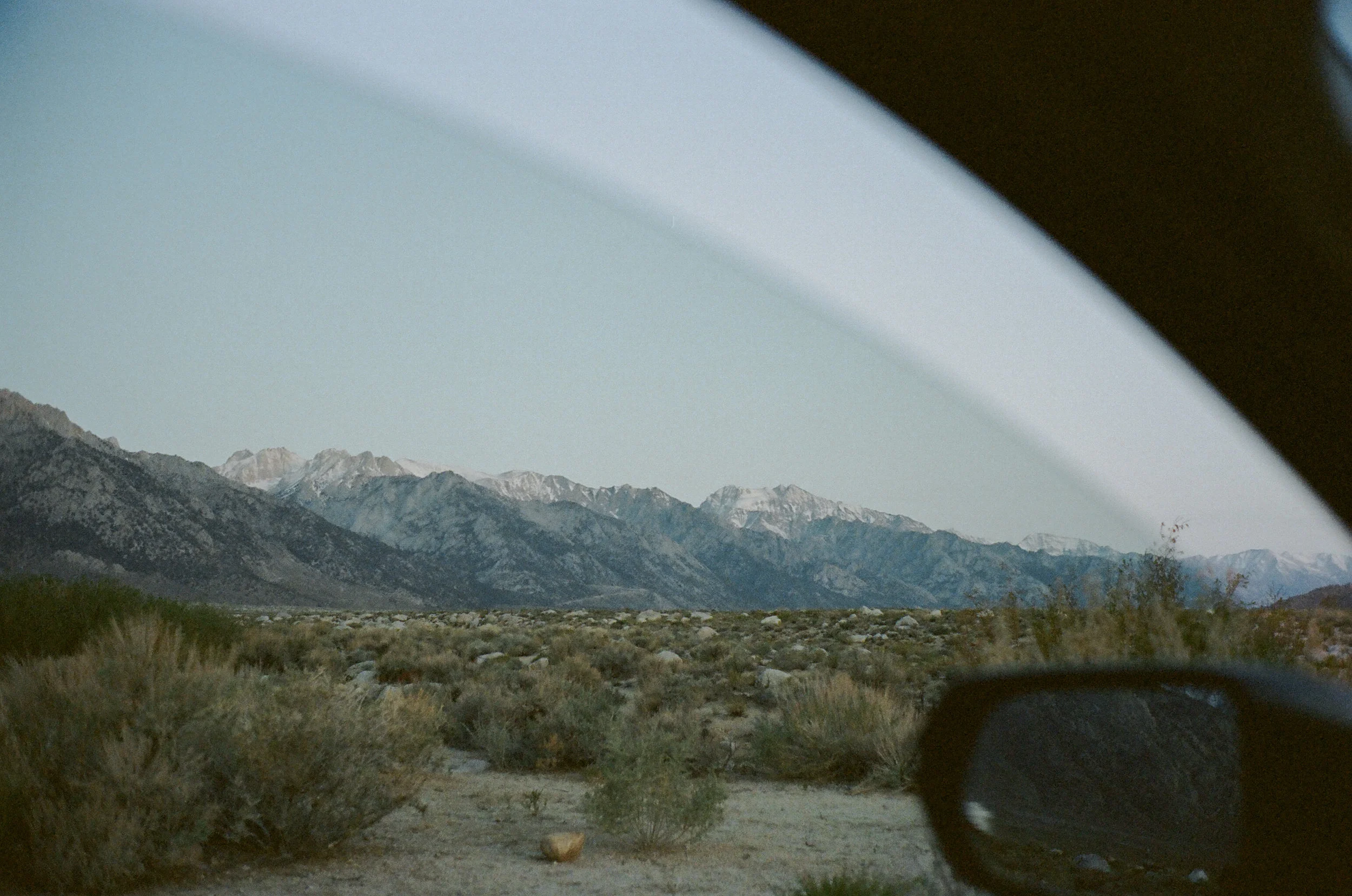 Mountain views through the car window