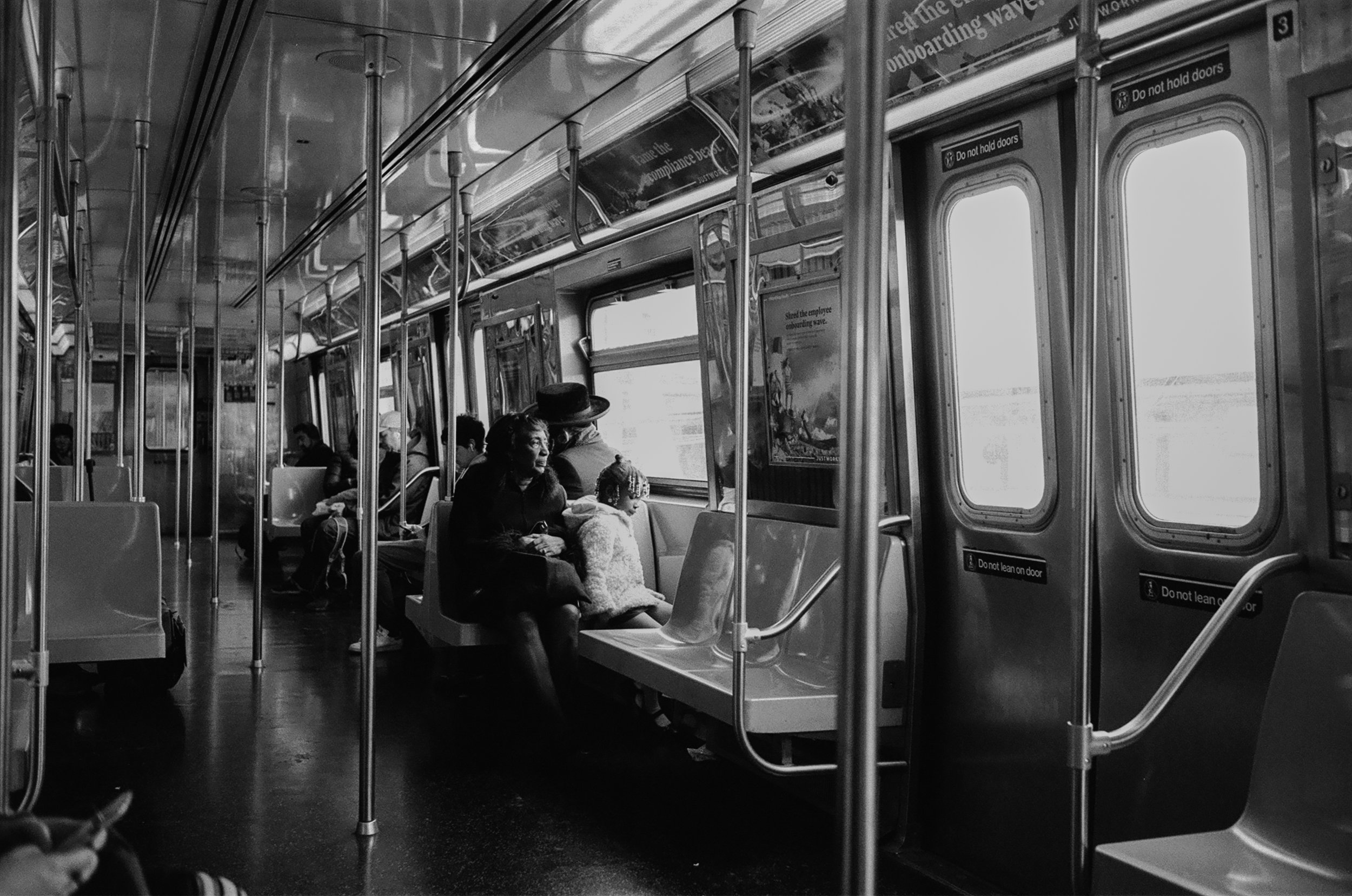 Subway ride home after church on Sunday in Brooklyn