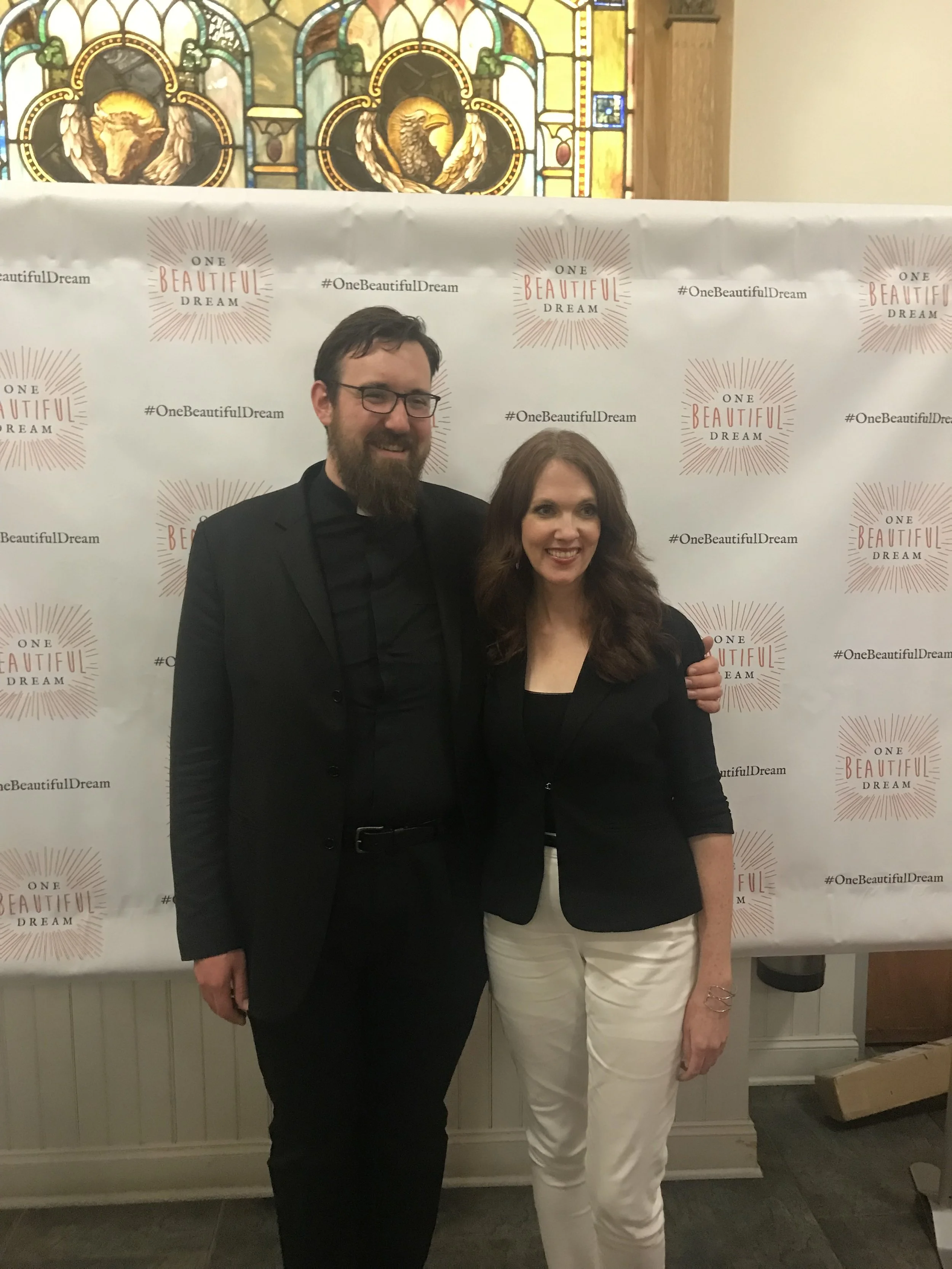 Father Andy and Jennifer Fulwiler at her book signing at the Basilica We love to tune into the Catholic Channel on SiriusXM 129 and listen to Jennifer Fulwiler from 2-4 EST daily, and Hallie Lord on Thursdays from 1 - 2pm.