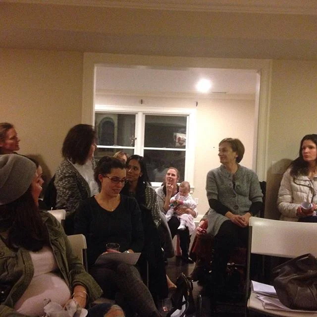 Invite everyone. Bring folding chairs. Pack an empty dining room with the smartest women you know (those ladies in your parish, young, younger and fabulous, married, single, and sure, a nursing baby or twelve) and bring your notebook, chocolate and w