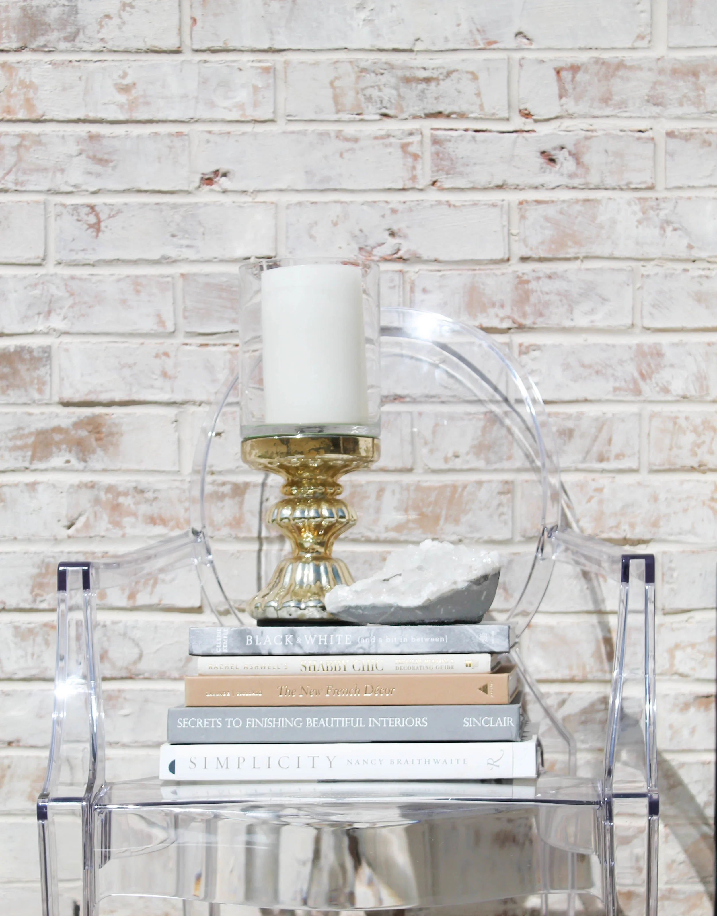 Gold Murcury Glass Candelstick + Glass Hurricane