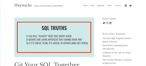 "Building a SQL Library" Article by Caitlin Hudon — Little Miss Data