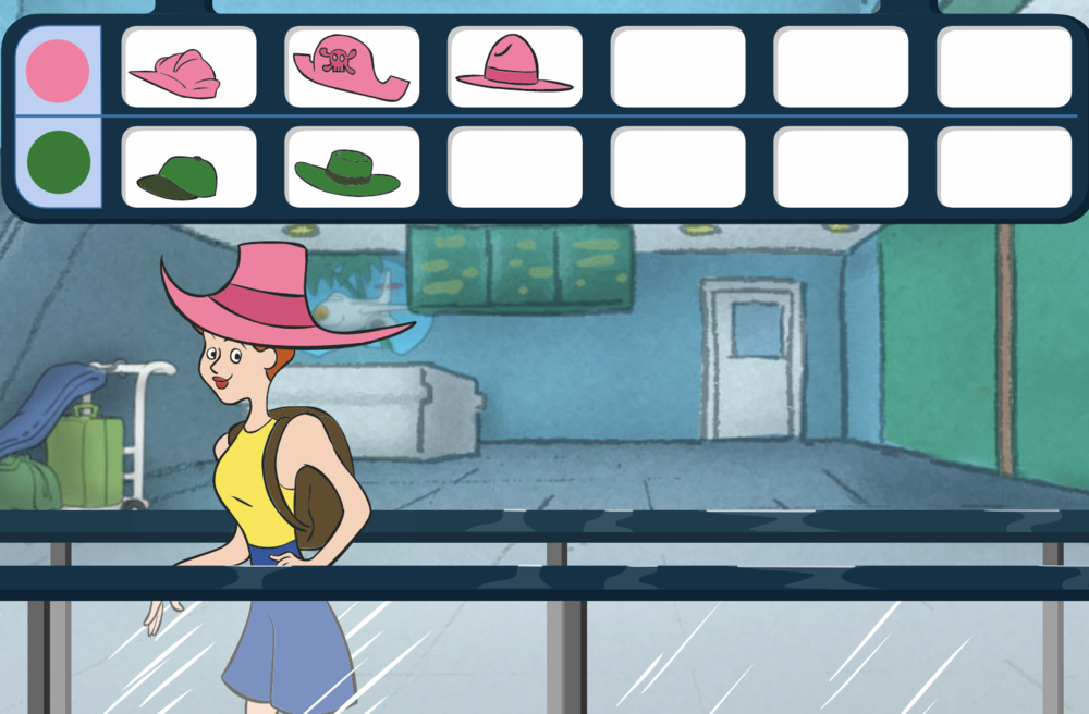 Introduction to bar charts with the  Curious George Hat Grab Game