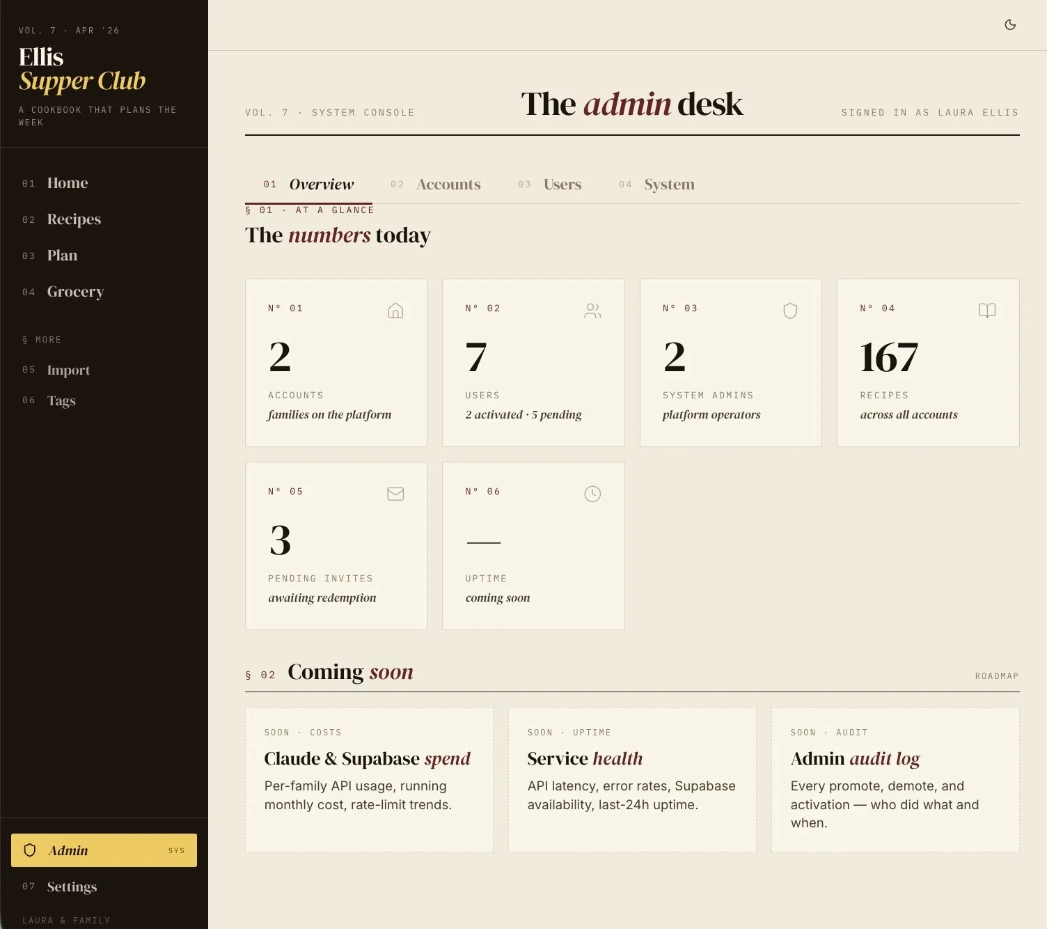 System Admin Settings