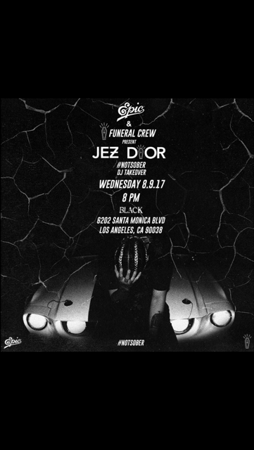 Epic Records & Funeral Crew single release party in Santa Monica for Jez Dior's first record label single "Sober"
