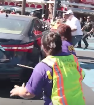 Driver plows through protesters trying to block traffic | New York Post