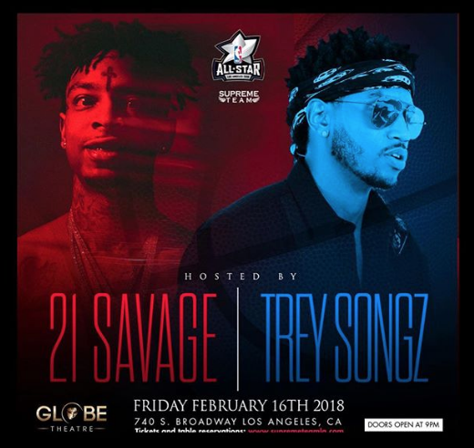 21 Savage x Trey Songz @ The Globe Theater