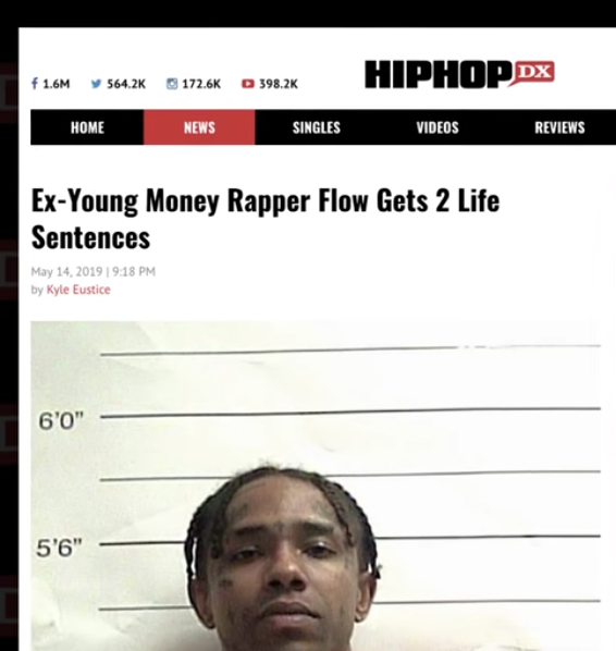 Ex Young Money Rapper Flow Gets 2 Life Sentences