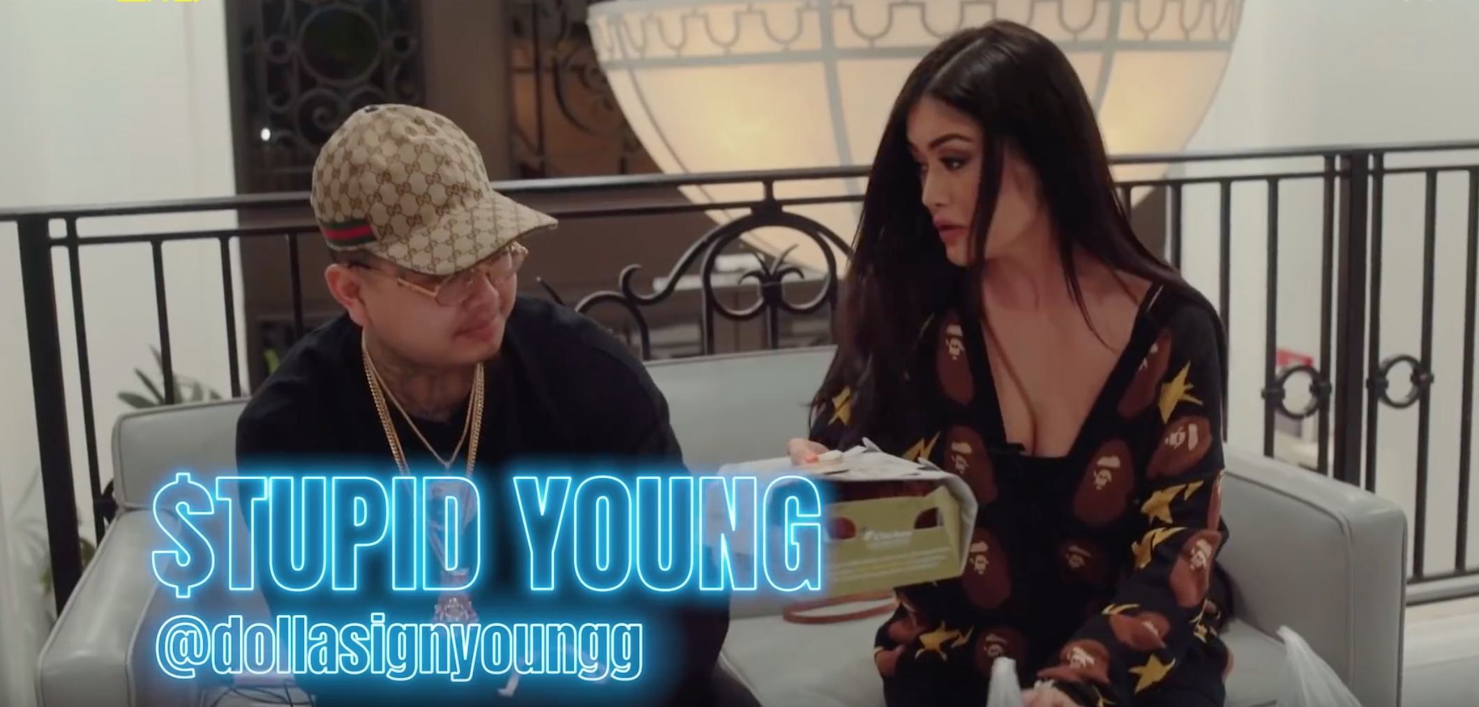 $tupid Young chows down on spicy food and shoots hoops with Kim Lee in LA