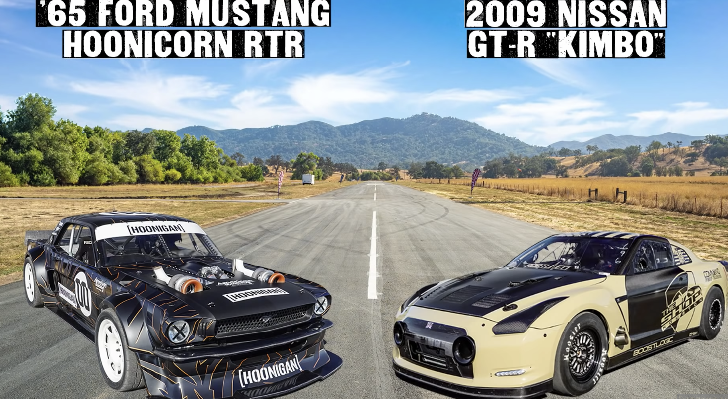 2,000hp 6-Second Nissan GT-R “Kimbo” vs Ken Block's 1400hp AWD Mustang // Hoonicorn vs The World 2 (Autos)