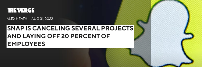 Snapchat announces massive layoffs and project cancellations