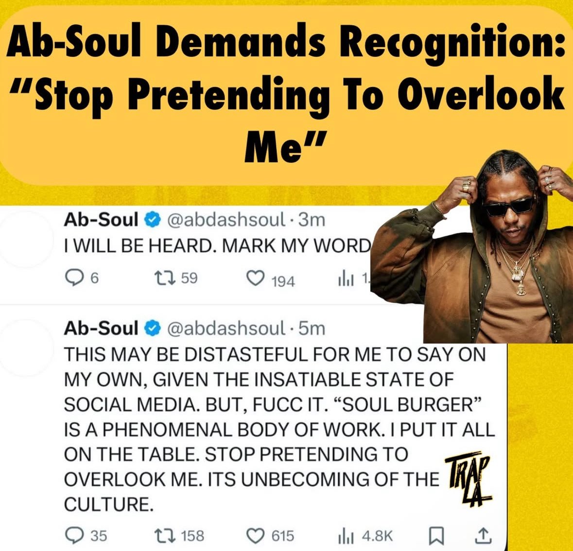 Ab-Soul Demands Recognition in Recent Tweet on X