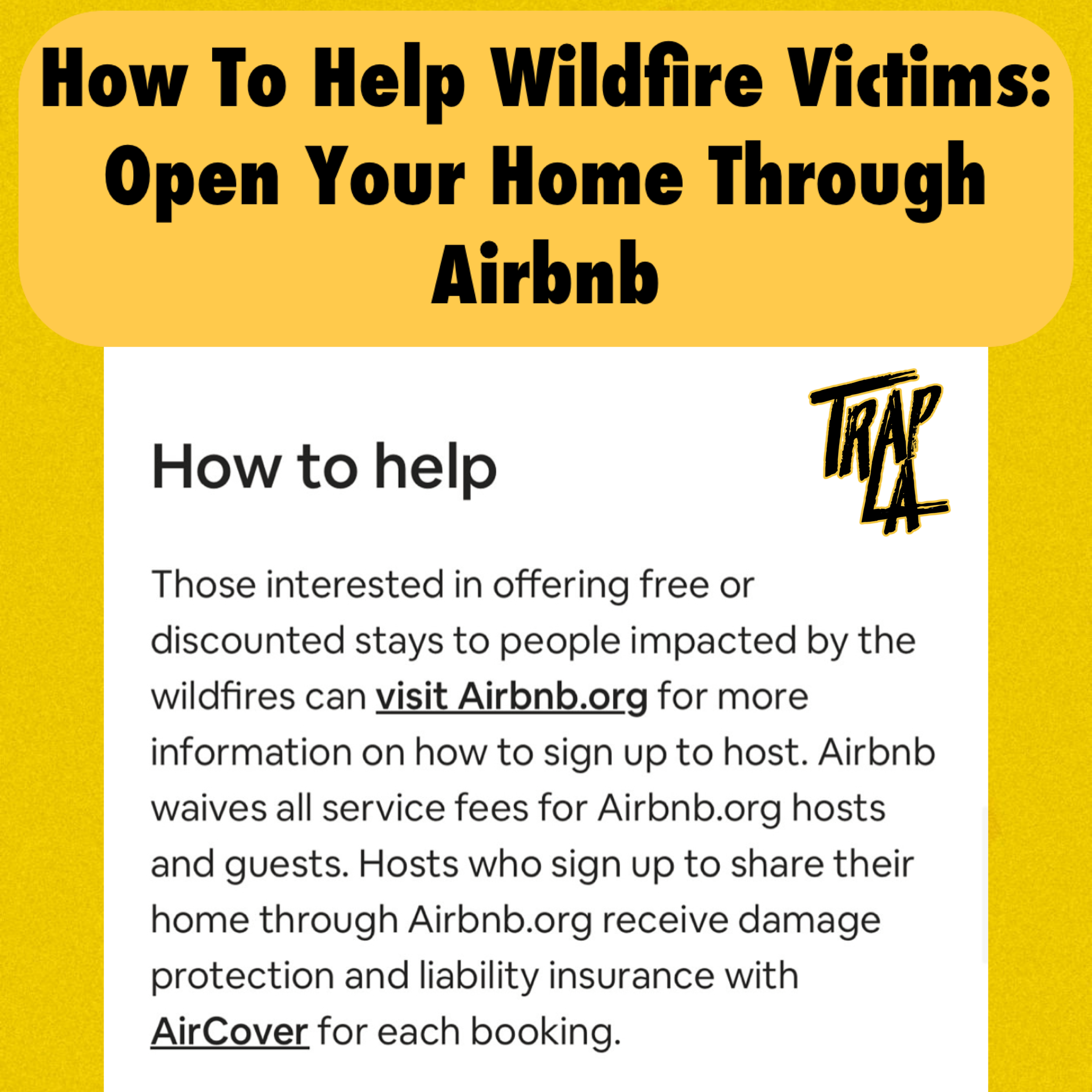 How to Help Wildfire Victims: Open Your Home Through Airbnb