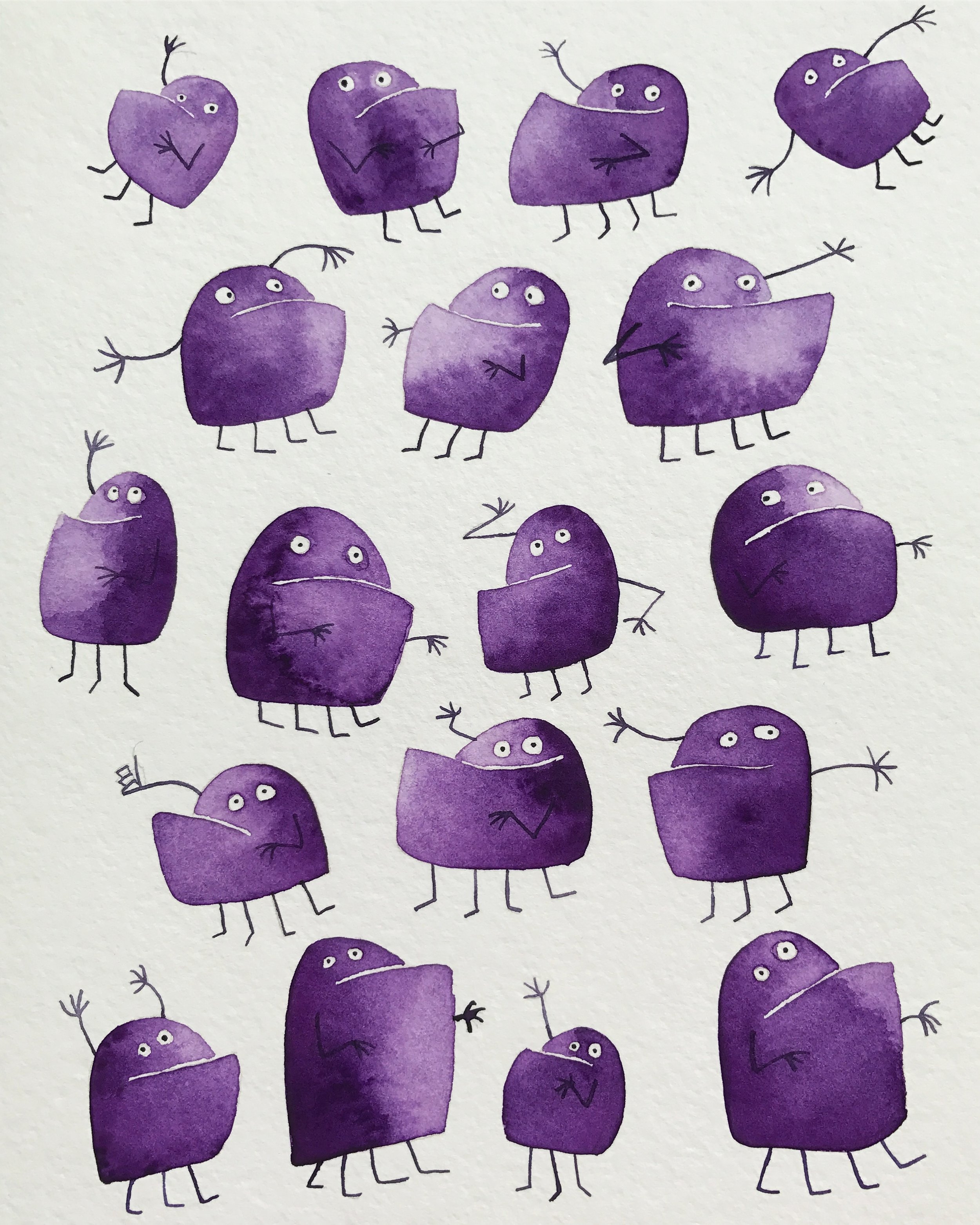 Purple Underbite Monsters