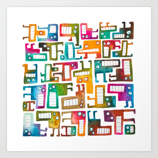 Tetris Monster Print