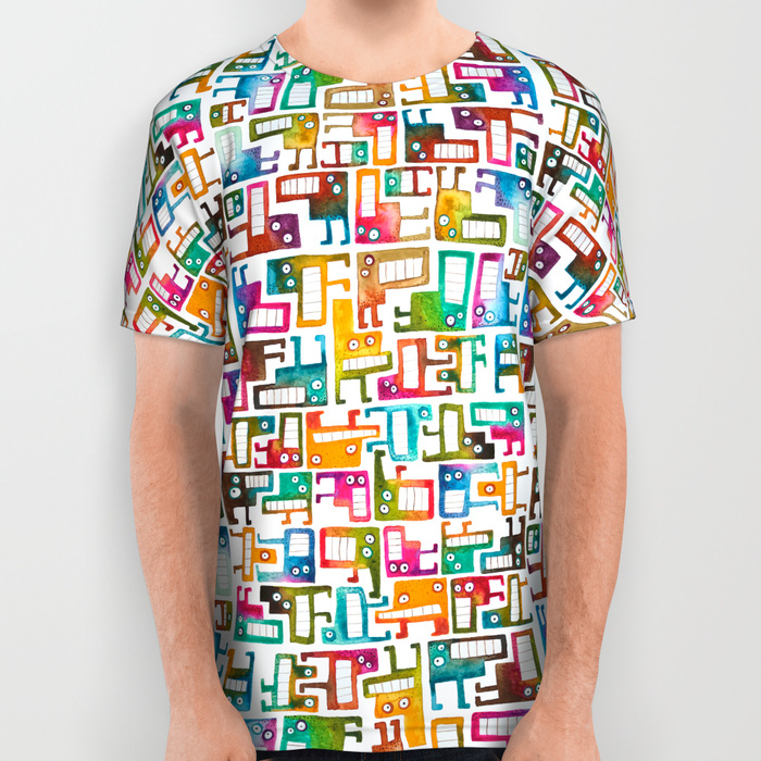 Tetris Monsters All Over Print