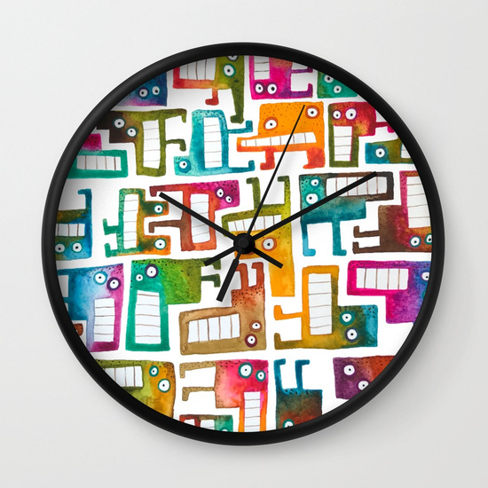 Tetris Monsters Wall Clock
