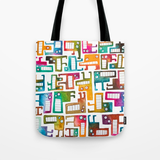 Tetris Monsters Tote Bag