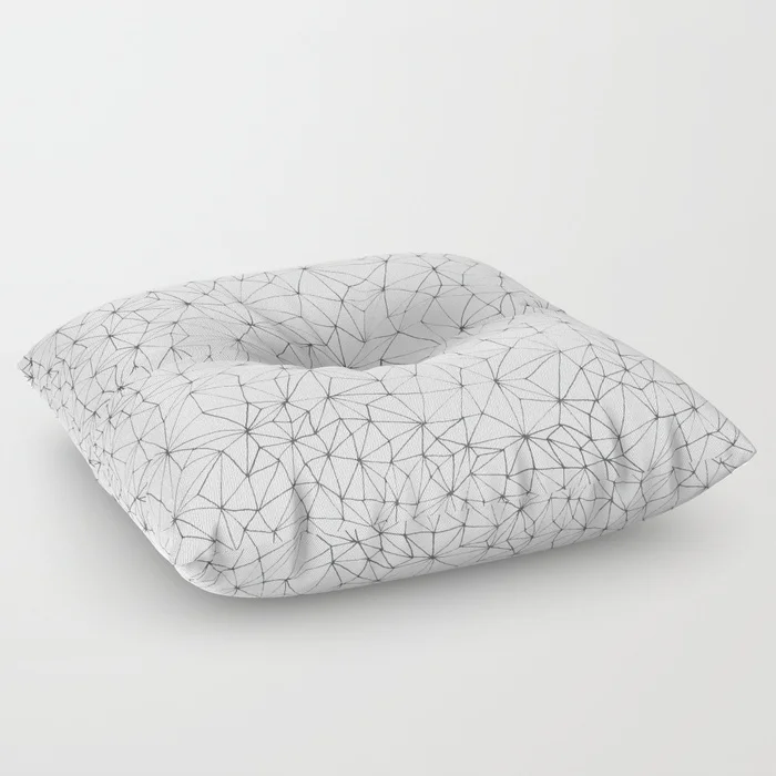 Geometric Line Art Design Floor Pillow