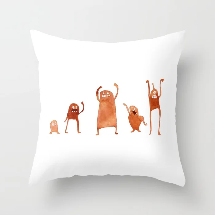 Monster Dance Party Throw Pillow