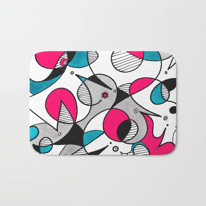 Abstract Birds Bath Mat