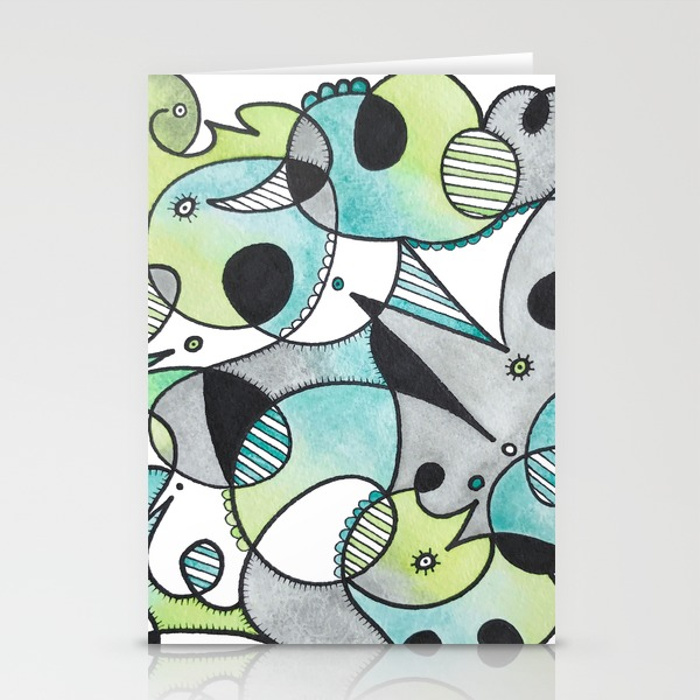 Abstract Critters Stationery Cards