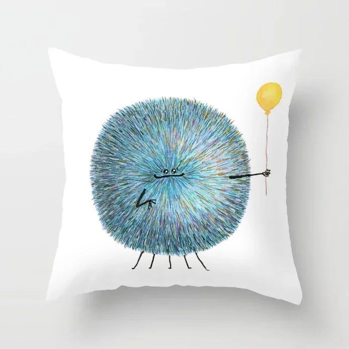 Poofy Poofus Throw Pillow