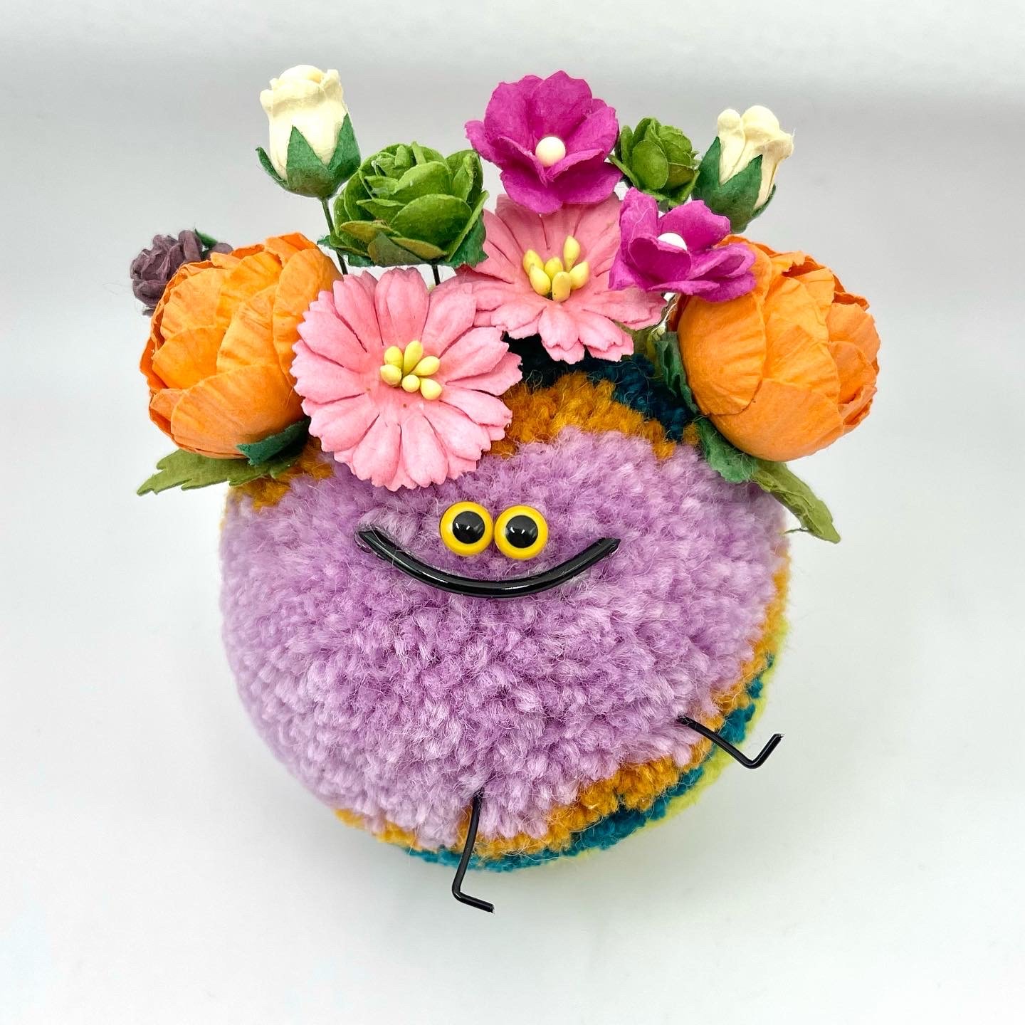 Poofy Ornament Lavender Tangerine