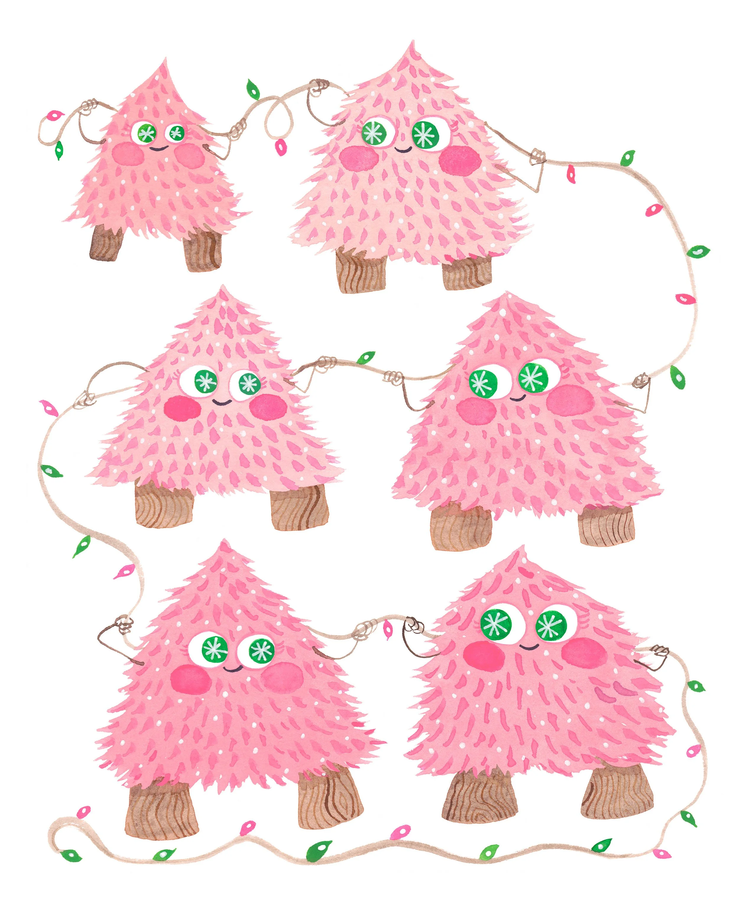 Poofy Pink Trees