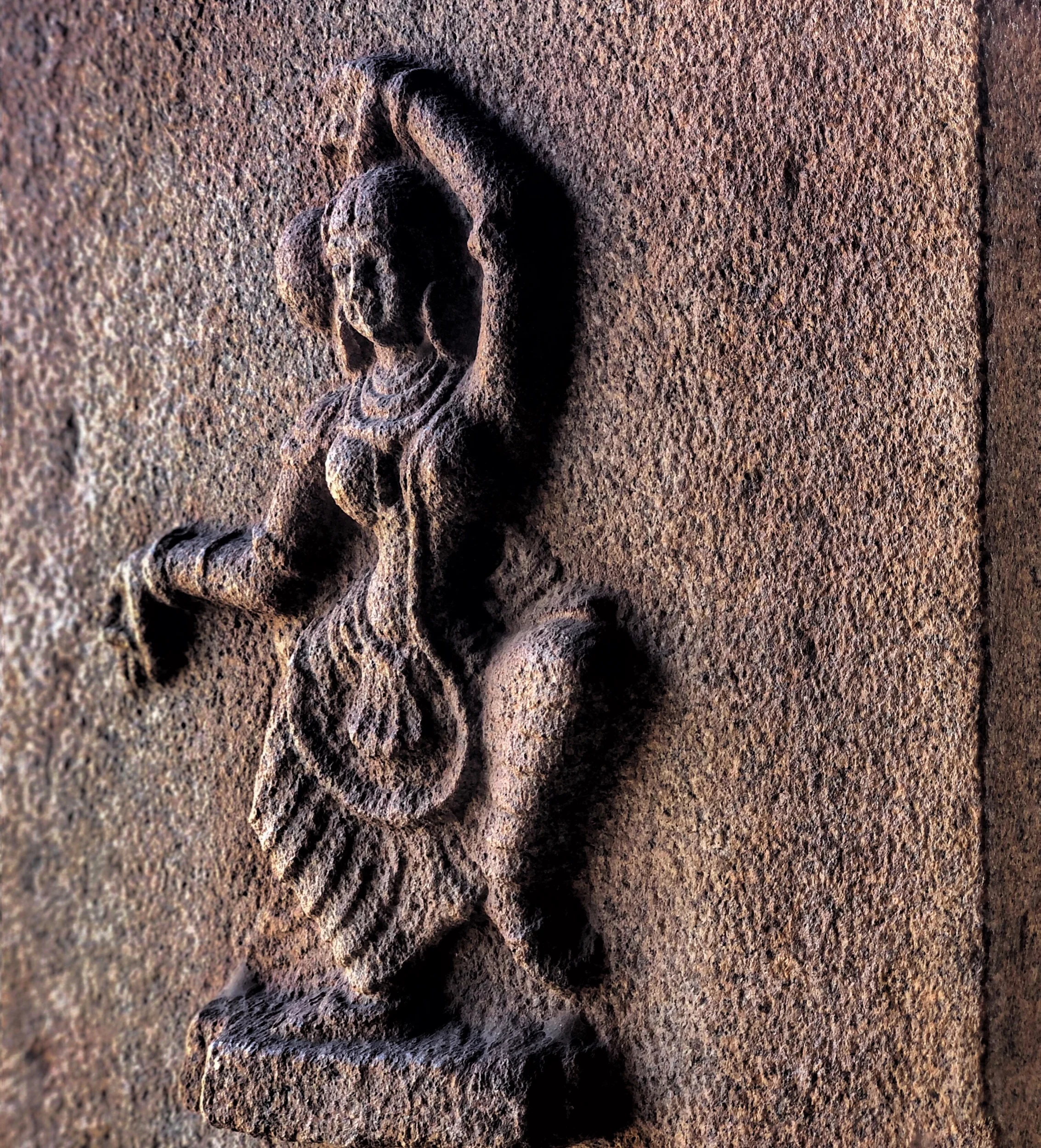 One of the many stone carvings on temple walls