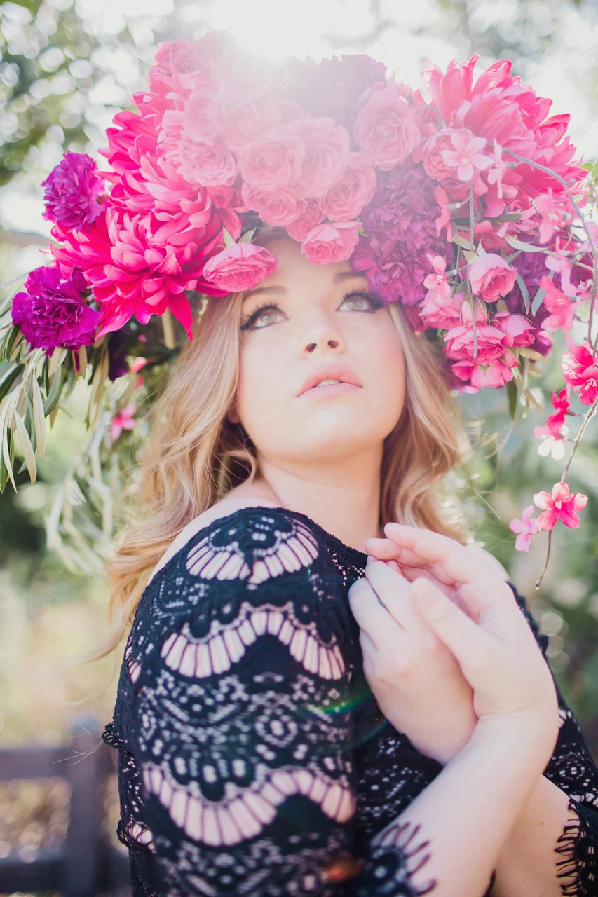 bright pink floral headpiece #lrqcfloral #floralheadpiece