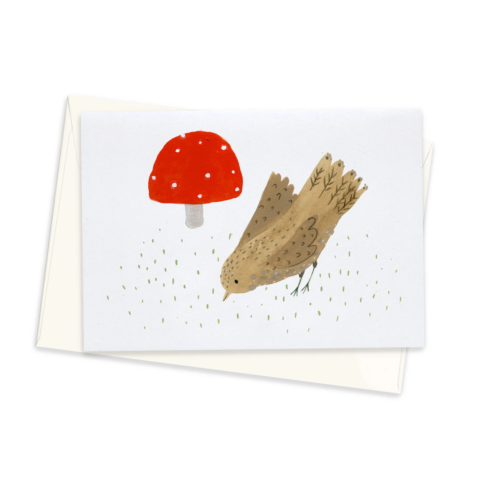 Greeting Card - Bird and Mushroom