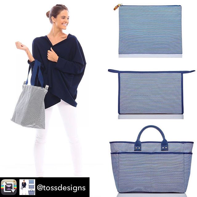 We ❤️ this classic nautical look from Toss Designs. Bring it on the boat, to the beach or with you on your daily errands- these bags and pouches are the perfect summer accessory!! Repost from @tossdesigns - You can never go wrong with navy and white 