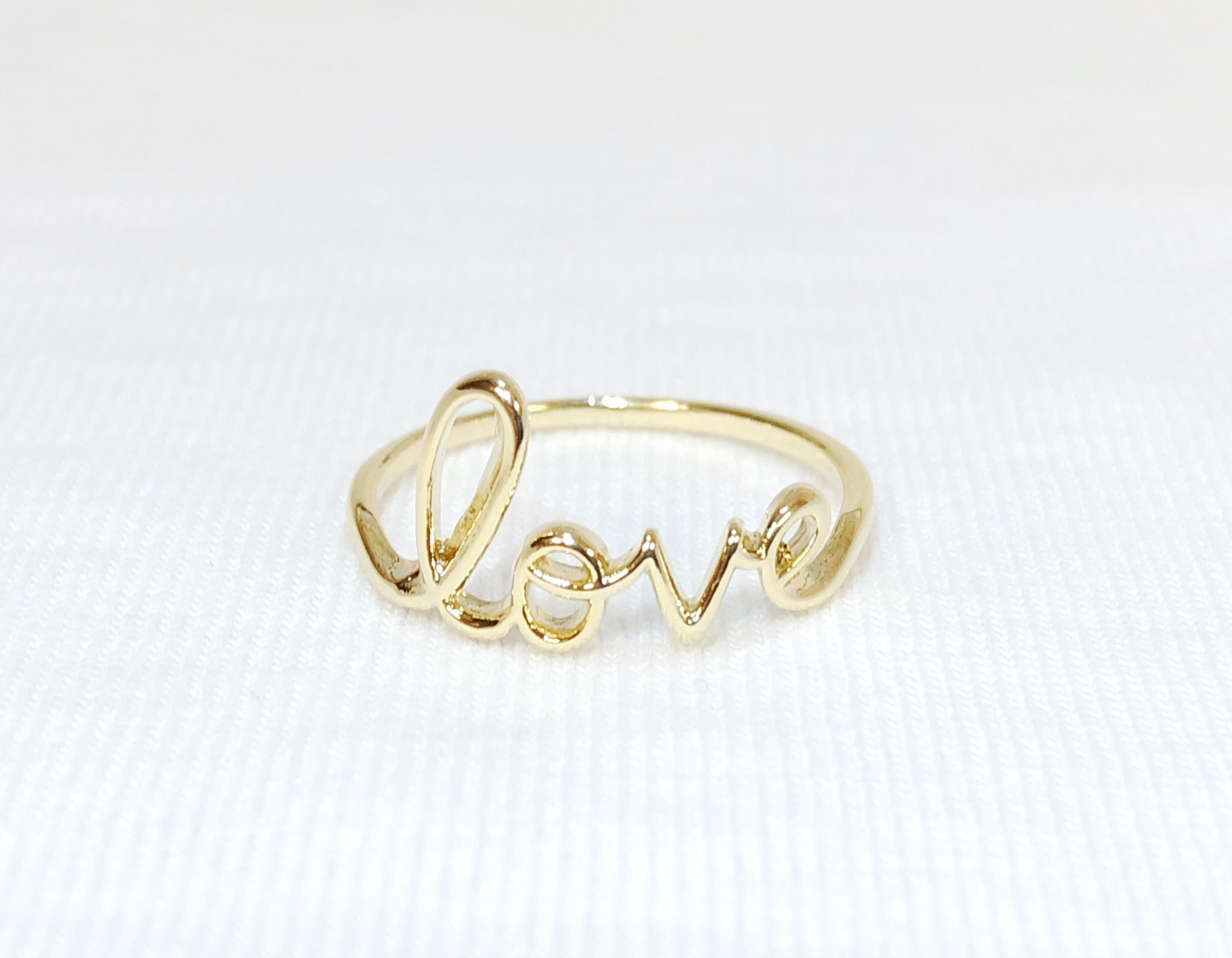 Script "Love" Ring