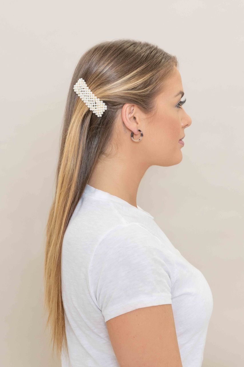 2020 Pearl Embellished Square Hair Clip