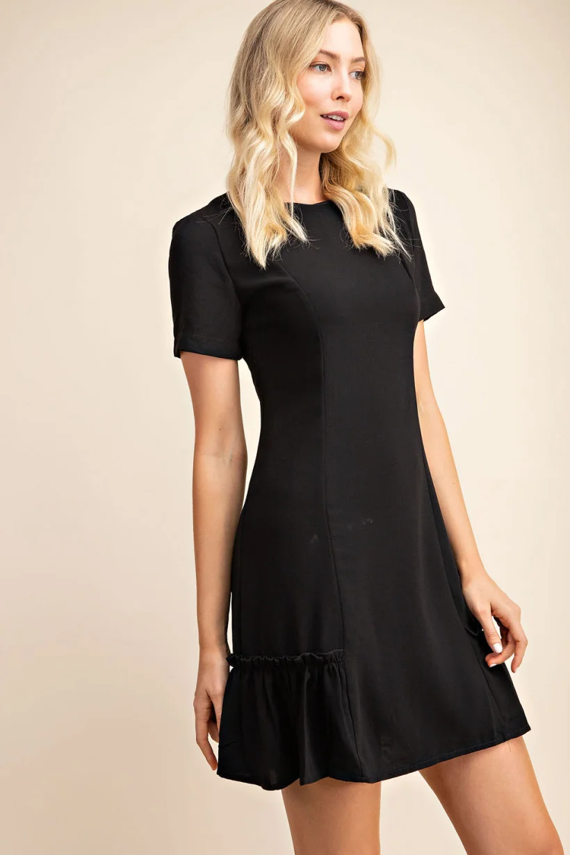 slim fit dress slacks Fit & Flare Dress (Black) main image 1
