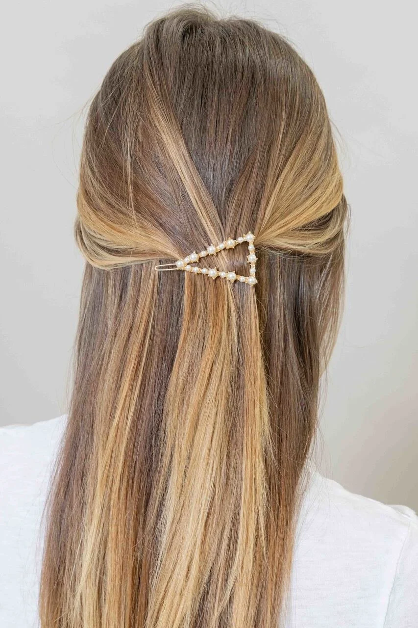 Pearl Triangle Hair Clip