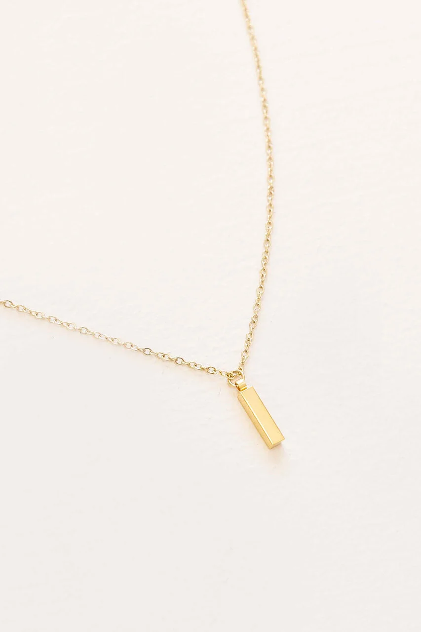 Modern Mini Bar Necklace- 14K Gold
