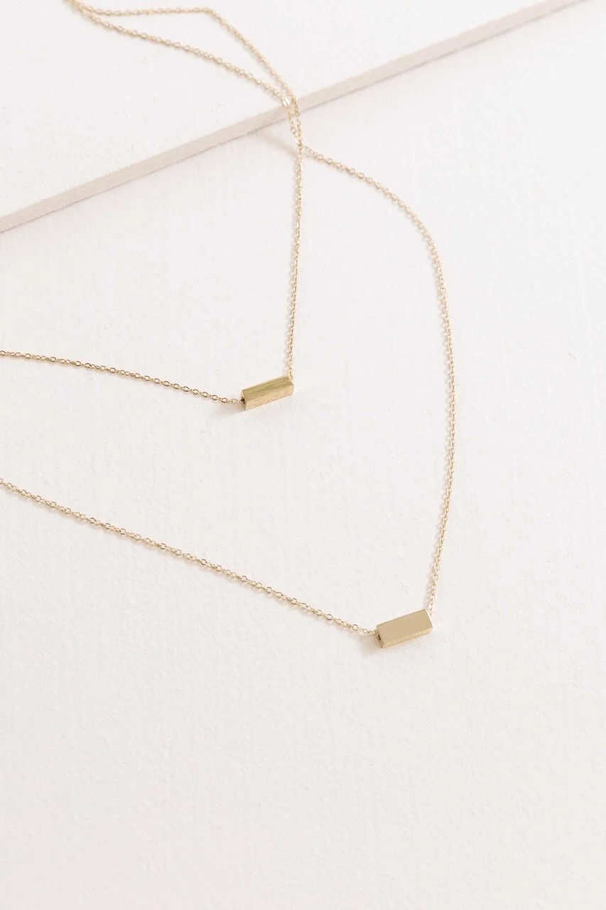 Strike a Pose Bar Layered Necklace- 14K Gold