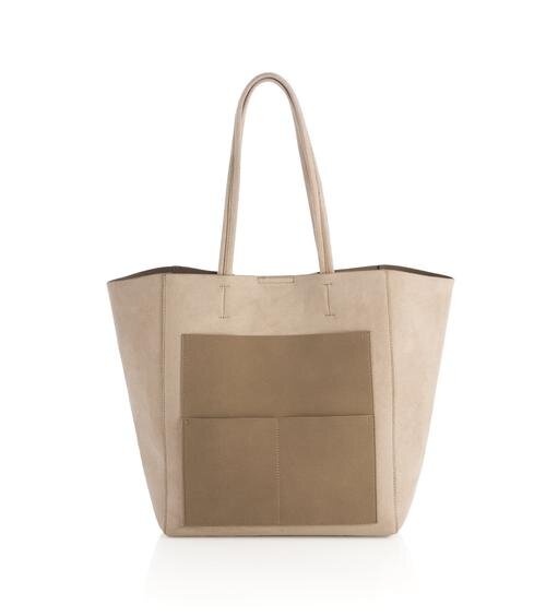 Tan Two-Tone Vegan Tote