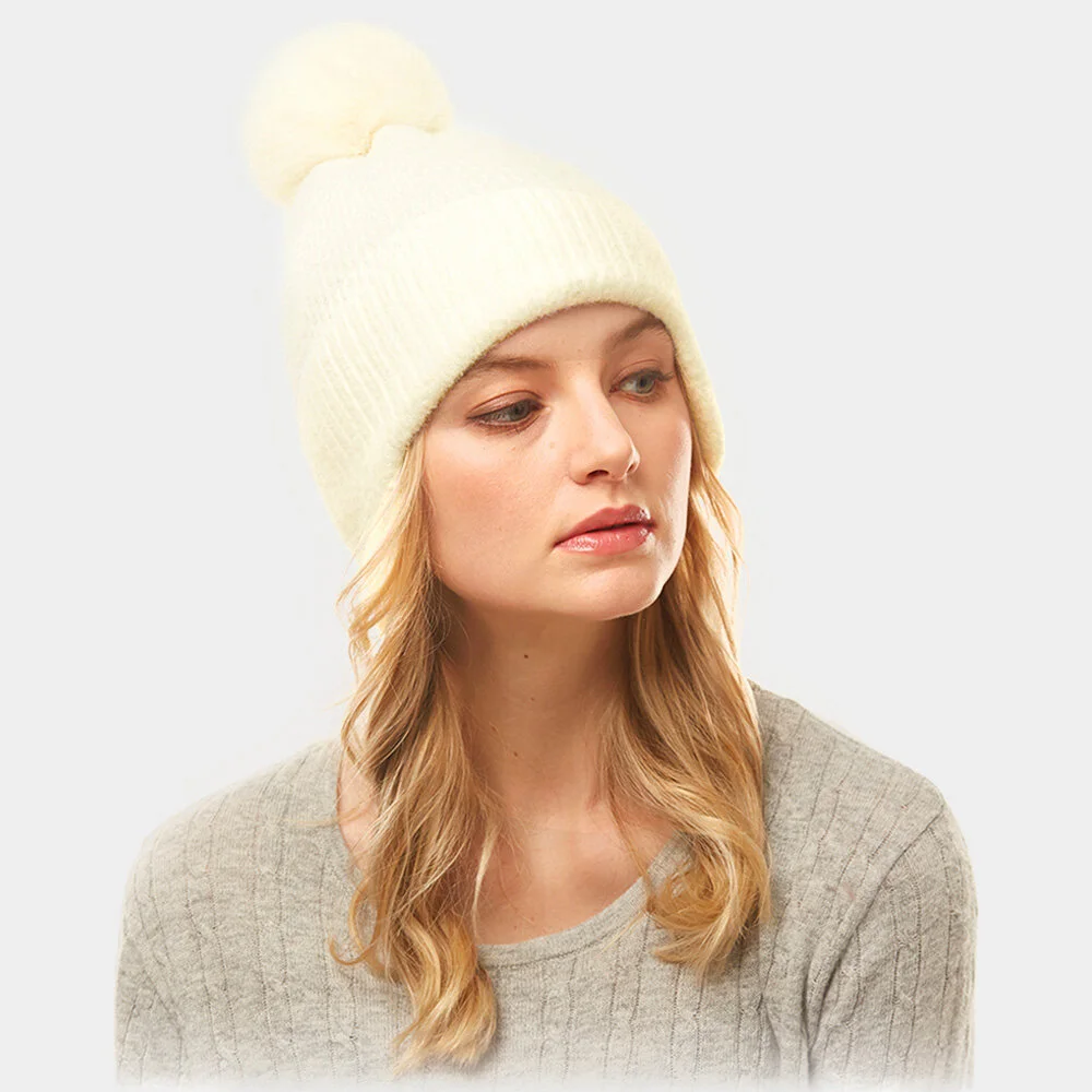 Earflap Knit Pompom Beanie Hat- Five Colors — DazzleBar