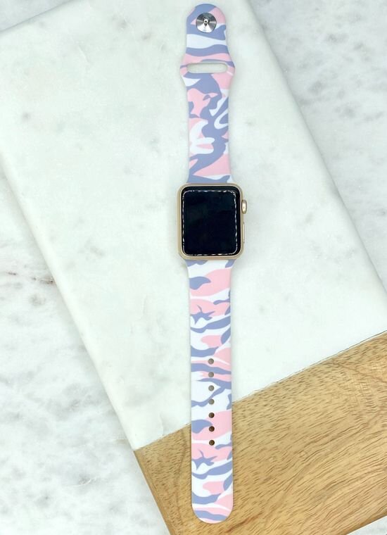 Marco Polo Fedt Hjemløs Pink Camo Silicone Smart Watch Band — DazzleBar