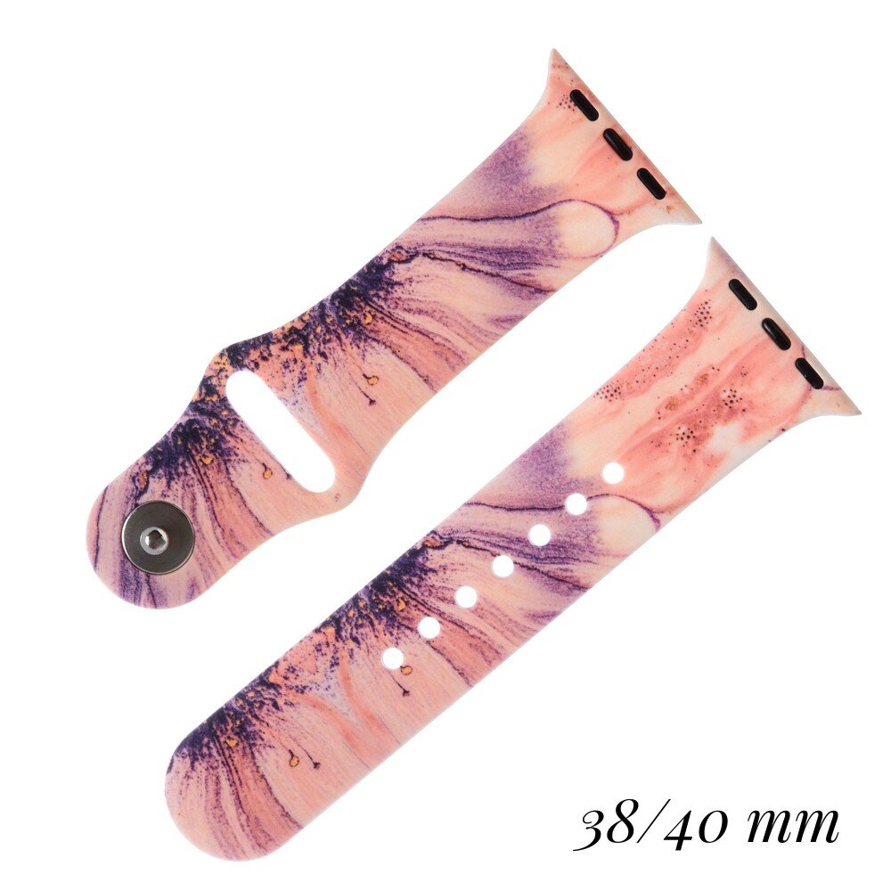 Pink Marble Silicone Smart Watch Band