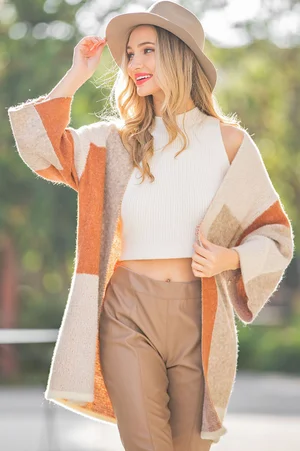 Colorblock Knit Duster Cardigan — DazzleBar