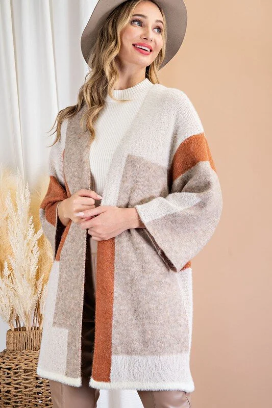 Colorblock Knit Duster Cardigan — DazzleBar
