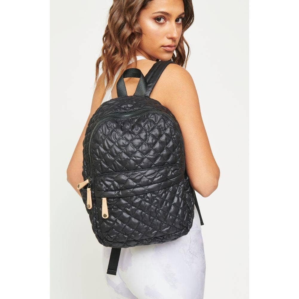 City Quilted Backpack in Black