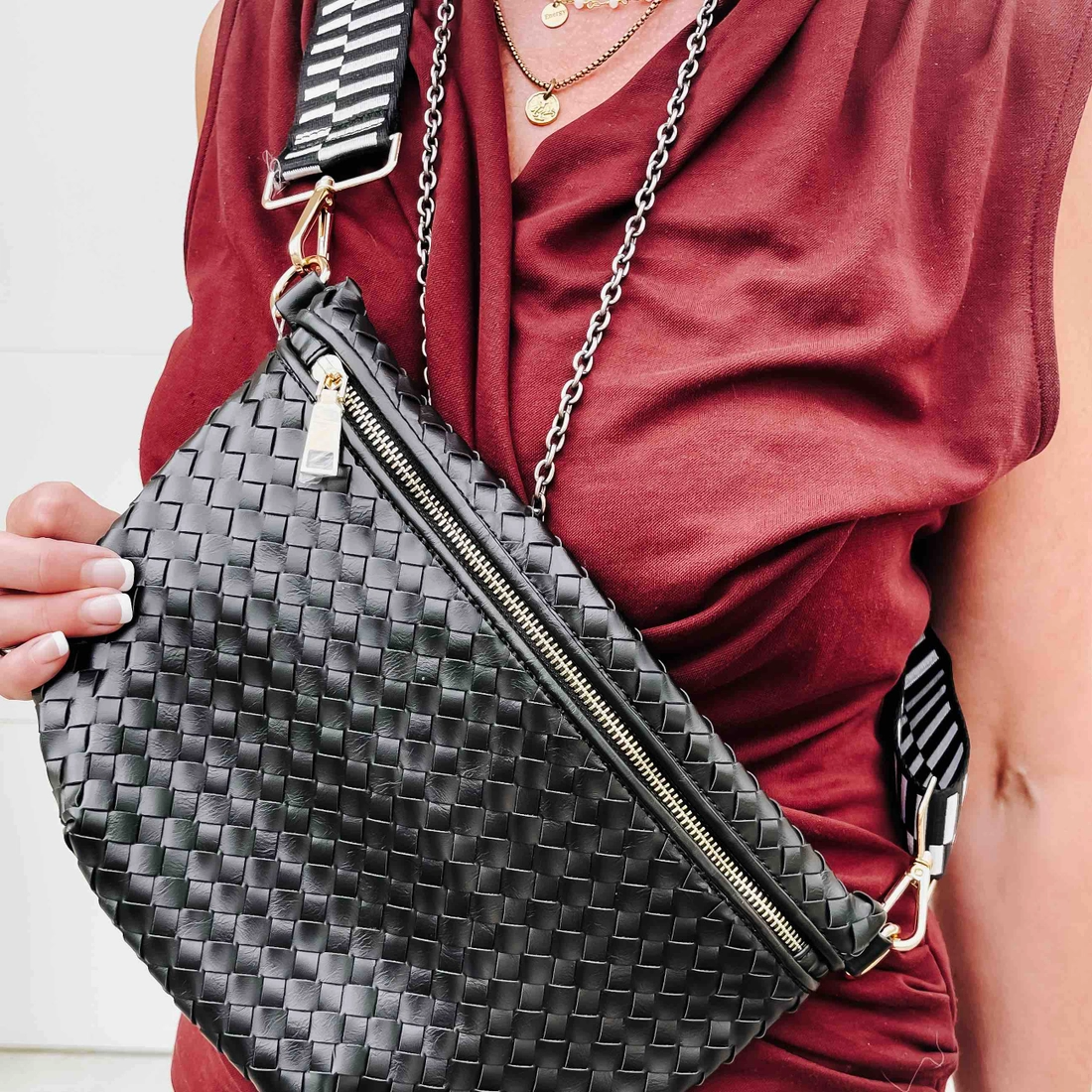 Pretty Simple Woven Westlyn Bum Bag in Brown - Her Hide Out