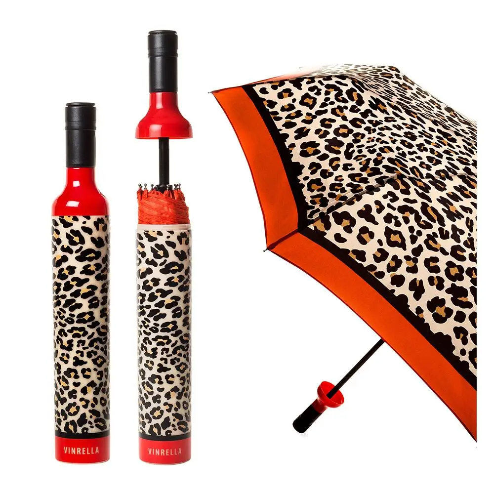 Vinrella Wine Bottle Umbrella- Leopard